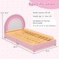 thumbnail image 3 of Gymax Lit Plateforme Simple pour Enfants, Cadre de Lit Rembourré Format Simple avec Lattes en Bois, Rose, 3 of 10