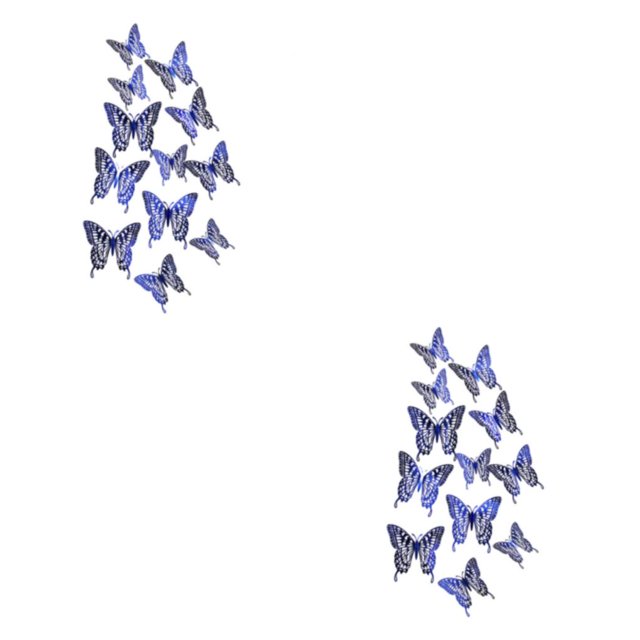 Transemion Glitter And Exquisite Stickers For Amazing Home Decor With Butterflies Various LK12 blue 2Set