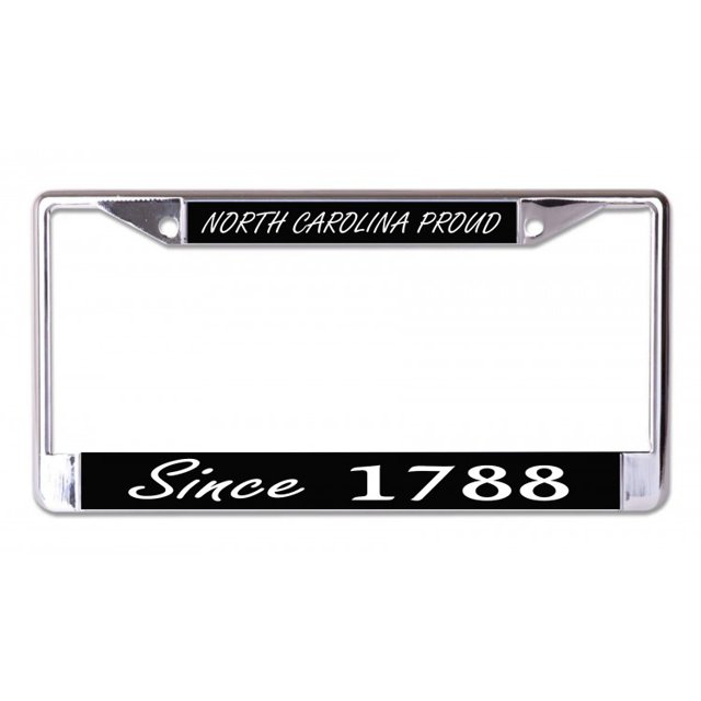 North Carolina Proud Since 1788 Chrome License Plate Frame