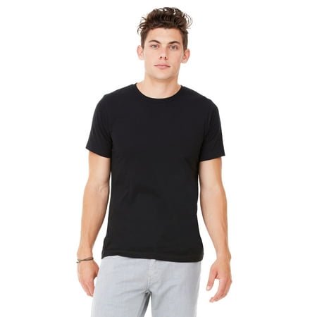 Bella Canvas Mens CVC Jersey Tee, S, Solid Black Blend
