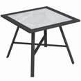 thumbnail image 4 of Table d'Appoint de Patio, Gris, Plateau en SPC Aspect Pierre, Cadre en Métal Noir Enduit de Poudre, Résistant aux Intempéries, Usage Intérieur Extérieur, Nettoyage Facile, Assemblage Facile, 4 of 7