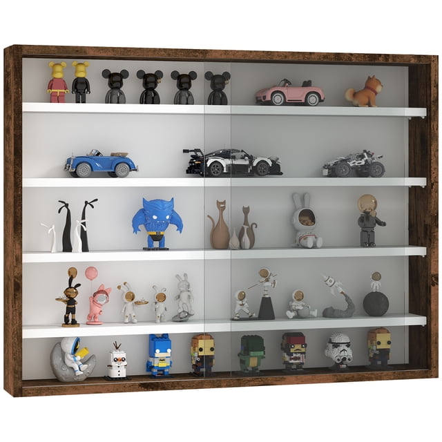 HOMCOM 5-Storey Wall Shelf Display Cabinet, Shot Glass Display Case