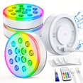 thumbnail image 1 of HLONK CRISLEX Lumières de Piscine Rechargeables pour Piscine hors Terre Accessoires de Spa - Lumières DEL Submersibles Améliorées avec Télécommande Batterie au Lithium 16 Couleurs Chargement USB - pour Piscine Bain, 1 of 7