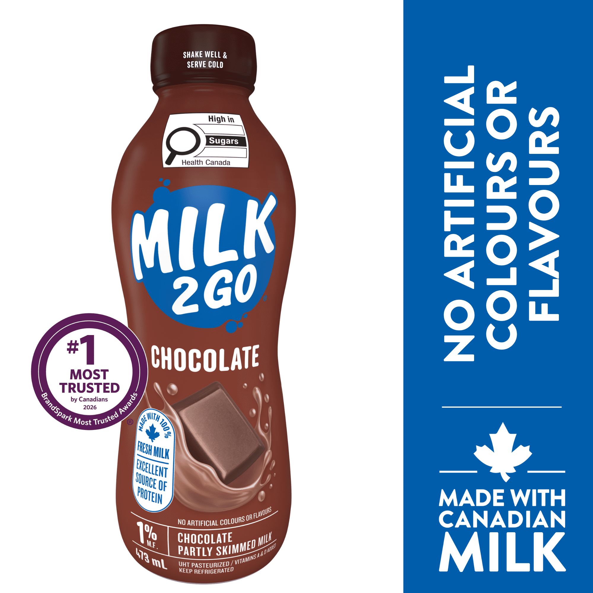 Milk2Go Lait Partiellement Écrémé au Chocolat 1 %
