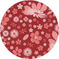 thumbnail image 1 of Ahgly Company Machine Washable Indoor Round Transitional Pastel Red Pink Area Rugs, 3' Round, 1 of 7