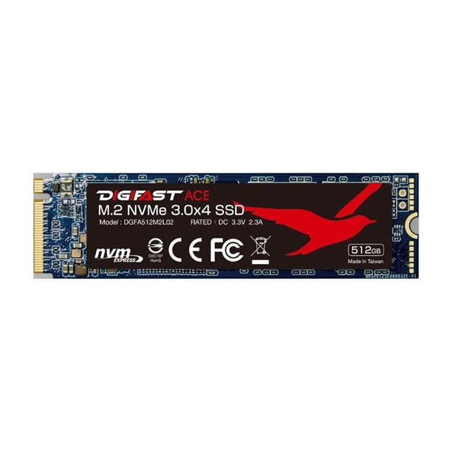 Digifast DGFA512M2L02 Ace 512 Go Gen3x4 PCIe M.2 2280 NVMe Disque SSD