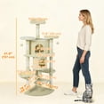 thumbnail image 3 of PawHut 62" Cat Tree, Multi-Level Cat Tower with Scratching Post, Beige, 3 of 10