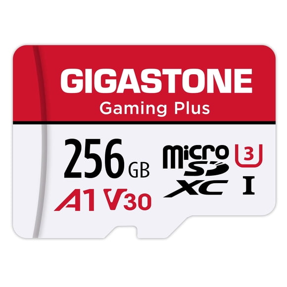 GIGASTONE 256GB Micro SD Card, Gaming Plus, MicroSDXC Memory Card for Nintendo-Switch 1, Steam Deck, Dash Cam, Security Camera, 4K Video Recording, UH