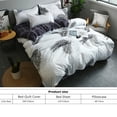 thumbnail image 4 of Yeacher Ensemble de Literie 4 Pcs Style Simple Housse de Couette Drap Plat Courtepointe Imprimé Feuille de Bananier Housse de Couette, 4 of 8