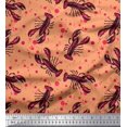 thumbnail image 1 of Soimoi Velvet Fabric Dot & Lobster Ocean Decor Fabric Printed Yard 58 Inch Wide, 1 of 3