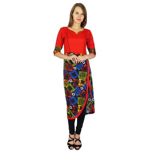 Phagun Kurta Bollywood de Designer Indienne pour Femmes Kurti Ethnique Tunique en Coton Robe
