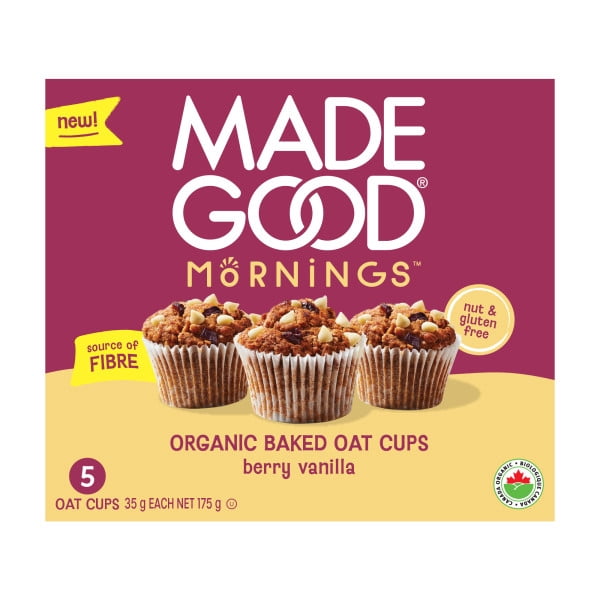 MadeGood Baked Oat Cups – Berry Vanilla 5 Cups