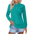thumbnail image 1 of asjyhkr Plus Size Womens Long Sleeve Shirts Button Summer Tops Trendy 2025 Work Business Causal T Shirts, 1 of 6