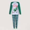 thumbnail image 2 of Ensemble de Pyjama Familial 2 Pcs Col Ras du Cou Imprimé Dinosaure Tenue Quotidienne (Vert P Papa), 2 of 9