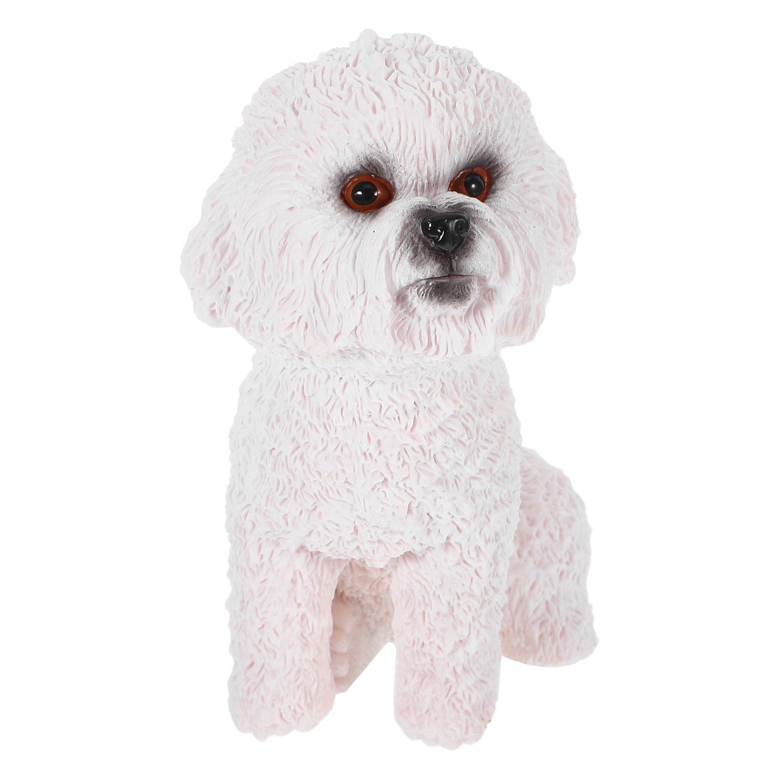 SHOWERORO dog model Mini Poodle Figure White PVC Vehicle Use 1Pack