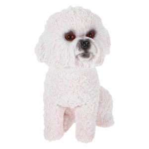 SHOWERORO modèle de chien Mini Poodle Figure Blanc PVC Utilisation du véhicule 1Pack