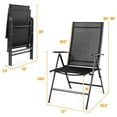 thumbnail image 2 of Gymax 2PCS Folding Chair Patio Garden Outdoor w/ Steel Frame Adjustable Backrest, 2 of 10