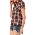 thumbnail image 4 of INSPIRE CHIC Chemise à Carreaux à Manches Courtes à Boutons devant Style Boyfriend pour Femme, 4 of 6