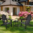 thumbnail image 2 of Costway Lot de 4 Chaises Adirondack de Patio Résistantes aux Intempéries pour Jardin et Terrasse avec Porte-Gobelet Noir, 2 of 7