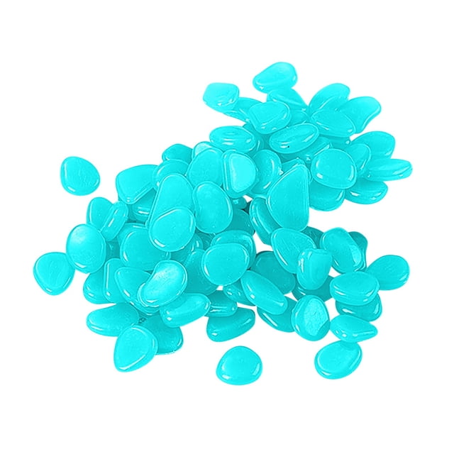 TIELUTT 1CM Small Luminous Stone Fish Tank Garden Fluorescent Micro Border Stone Edging Yard and Garden Items Terrarium Rocks Stepping Stone round 12 Decorative Stepping Stones for Landscaping