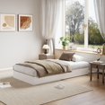 thumbnail image 5 of Modern Floor-Standing Platform Bed Frame, Wooden Bed Frame Without Headboard, Solid Wood Slat Foundation, No Box Spring Needed, Easy Assembly, for Bedroom, Dorm, Small Spaces, 5 of 5