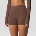 thumbnail image 3 of Gspmoly Shorts de Course pour Femmes, Shorts Gainants pour Femmes Tissu Respirant Gratifiant Gaine Restauration de Fibre Unique pour Femmes Shorts de Randonnée Femmes jusqu'à 70 % de Rabais Café L, 3 of 7