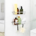 thumbnail image 4 of Era Aldo Wall Mount Shampoo Caddy, Bath Organizer, Adhesive, 2-pack, Chrome, 4 of 4