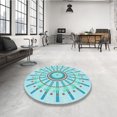 thumbnail image 4 of Ahgly Company Tapis d'Intérieur Lavable en Machine Carré Transitionnel Bleu, 7 Pieds Carré, 4 of 7
