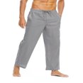 thumbnail image 4 of EGNMCR Men's Lightweight Pants, Cargo Pants Men, Linen Pants Men Man Solid Color Frenum Tightness Pockets Full Length Pants Trousers Man Polyester cotton Trousers, 4 of 6