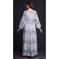 thumbnail image 4 of Bimba Robe Maxi à Manches Longues pour Femmes en Georgette Mousse avec Renoncules et Chrysanthèmes Imprimés Floraux, Taille Élastique - XX-Grand, 4 of 5