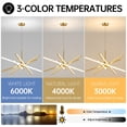 thumbnail image 2 of Modern Sputnik Chandelier 24 inch, Gold LED Dimmable Ceiling Light with Remote for Kitchen Island, Dining Room, 2 of 6