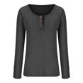 thumbnail image 4 of AherBiu Hauts à Manches Longues pour Femmes Côtelés Extensibles Col Rond Basique Tunique Blouse, 4 of 5