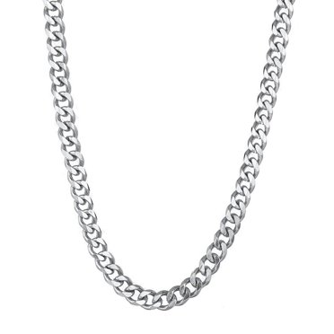 Decodeary Necklace Brightness Stylish Simple Chain Leisure Elegant Sweater Long Six Side Pendant Christmas Wedding Birthday Male Steel Color 60