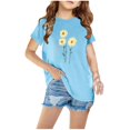 thumbnail image 2 of TopLLC Manches Courtes Col Rond Blouses & Chemises Chemises pour Enfants T-Shirt Graphique Manches Courtes Col Rond Crop Top pour 3-14 Ans Filles et Garçons T-Shirt Tee Blouse Fille, 2 of 4