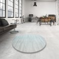 thumbnail image 4 of Ahgly Tapis Rond Contemporain Lavable en Machine Bleu Golfe, 9 Pieds Rond, 4 of 7