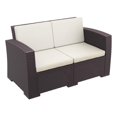 thumbnail image 1 of Compamia Monaco Outdoor Loveseat in Brown with Cushion, 1 of 7
