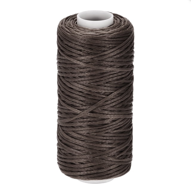 Unique Bargains Dark Brown Polyester Waxed Leather Sewing Thread, 55 Yards