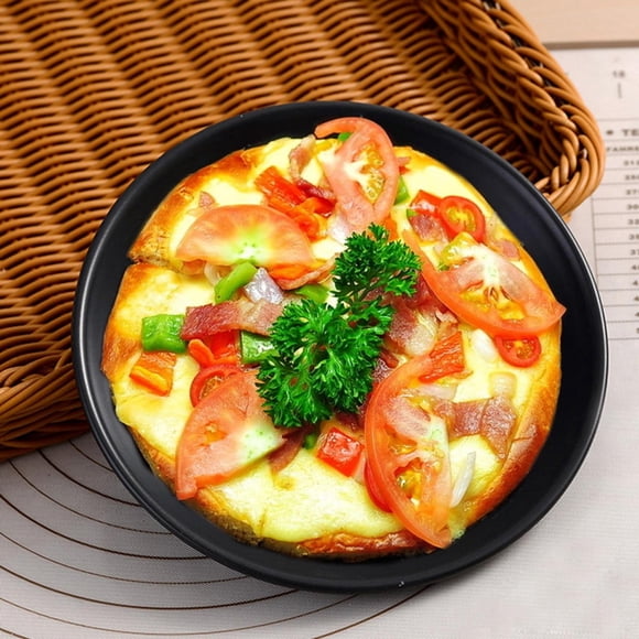 Pizza Pan Round Oven Tray Baking Tools Nonstick Dish Mold Carbon Steel Pizza Baking Tray for Baking Pan Nonstick Mat Deep Pizza Pans