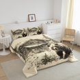 thumbnail image 3 of Erosebridal Ensemble de Literie Imprimé Ours 3D, Couette Animal Rustique, Décor de Cabane Lodge, Réversible 3 Pcs, 3 of 8