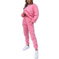 thumbnail image 4 of Innerwin Two Piece Outfit Drawstring Women Jogger Set Sports Long Sleeve Beam Foot Sweatsuits Pink S, 4 of 6