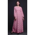 thumbnail image 3 of Bimba Robe Maxi à Manches Longues pour Femmes en Georgette Mousse à Imprimé Floral en Blocs, Taille Élastique - Grande, 3 of 5