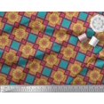 thumbnail image 3 of Soimoi Rayon Fabric Check & Mandala Decorative Printed Fabric 1 Yard 56 Inch Wide, 3 of 3