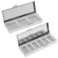 thumbnail image 4 of Shisuyan 2pcs Metal Pills Case Compartment Medicine Container Portable Rectangle Monthly Case For Pocket Purse Metal Beads Organizer, 4 of 8