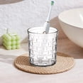 thumbnail image 2 of Transparent Plastic Mouthwash Cup, Wide Mouth Thickened Cup for Toothbrushing, Rattan Woven Design Multi-Purpose Drinking Cup for Home, Bar, Kitchen - Lightweight and Easy to Clean, 2 of 6