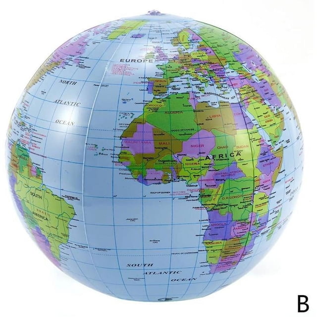 Inflatable Globe Map Ball World Earth Geography Blow NEW Toy Education Up