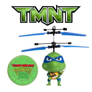 World Tech Toys TMNT Licensed Leonardo Flying Action Figure Big Head Helicopter UFO 3.5 Inch, Ages 6 & Above
