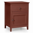 thumbnail image 1 of Costway Table de Chevet avec Tiroir Table d'Appoint Bout de Canapé Armoire de Rangement Cerisier, 1 of 10