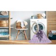 thumbnail image 2 of Ahgly Company Tapis d'Intérieur Ronds Lavables à la Machine, Style Transitionnel, Fleur Violette Violette, Tapis de Zone, 6 Pieds Rond, 2 of 7