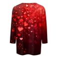 thumbnail image 4 of FcBaudy Hauts pour Femmes, Chemisiers et Chemises à Manches Longues à Col Rond, Chemises pour Femmes T-shirt Imprimé de Mode pour Femmes Blouse à Manches 3/4 Col Rond Blouse Décontractée pour Femmes en Polyester, 4 of 5