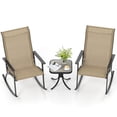 thumbnail image 1 of Patiojoy 3 Piece Rocking Bistro Set Outdoor Fabric Rocker Chairs Set with Coffee Table, 1 of 9